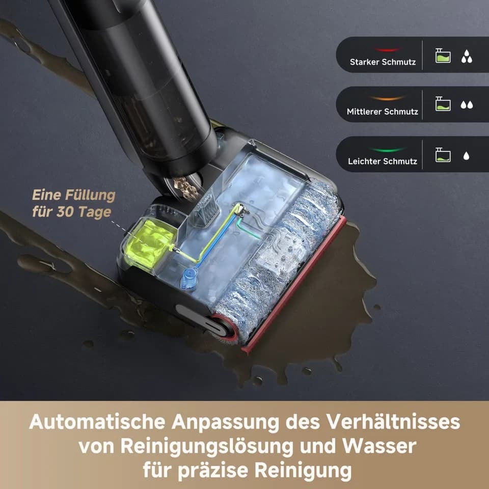 Dreame Nass-Trocken-Sauger H15 Pro Foam Wash, 400 W, Kombi aus Warmwasser-Schaumreinigung, 180°-Design, 23.000 Pa Saugkraft - Thumbnail 6