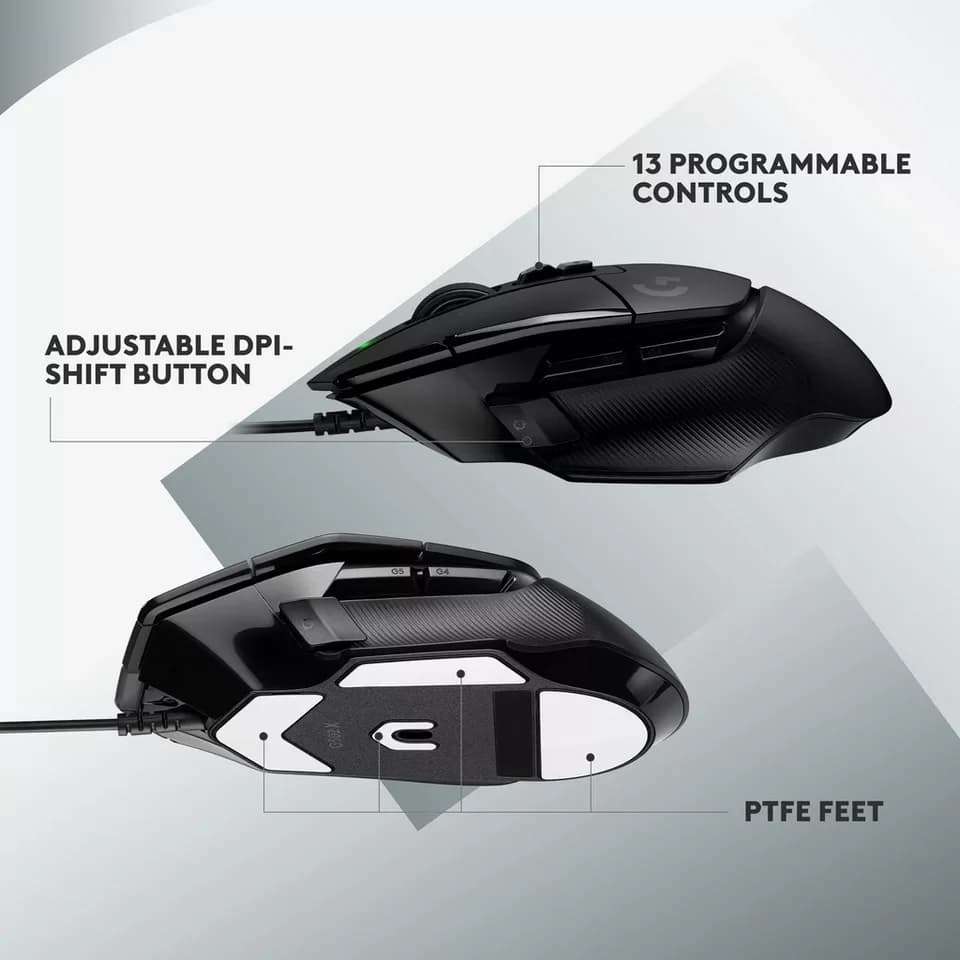 Logitech Logitech Gaming G502 X, Gaming-Maus, (HERO 25K) Maus (kabelgebunden) - Thumbnail 5