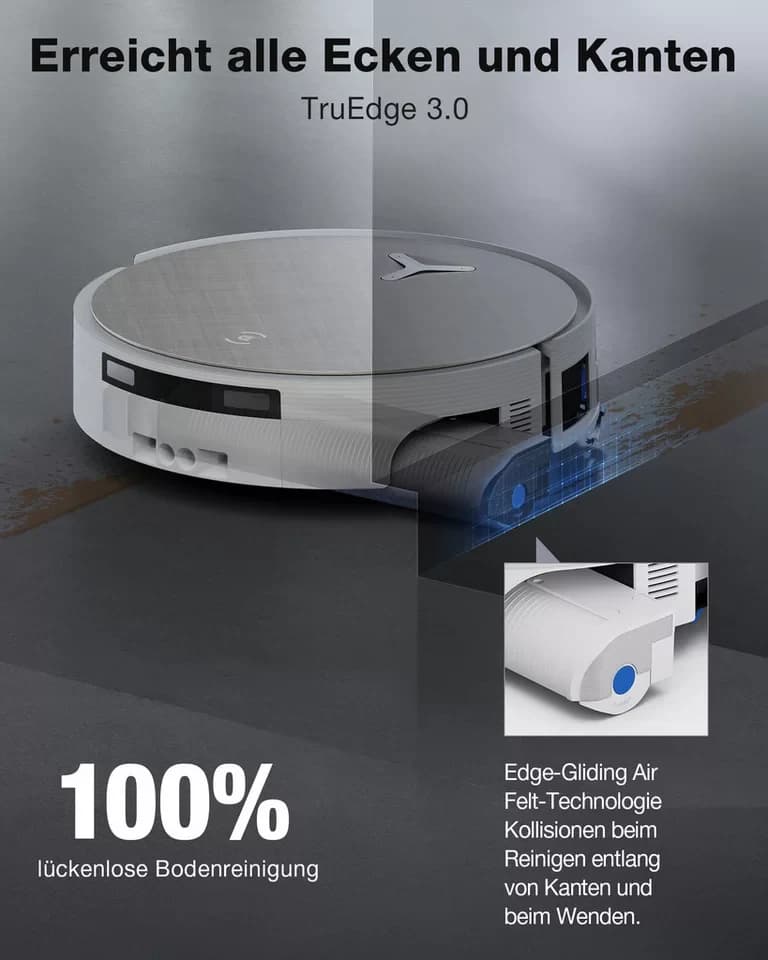 ECOVACS Saugroboter DEEBOT X12 PRO OMNI, 110 W, beutellos, FocusJet Fleckentechnologie, 22.000 Pa Saugleistung - Thumbnail 7
