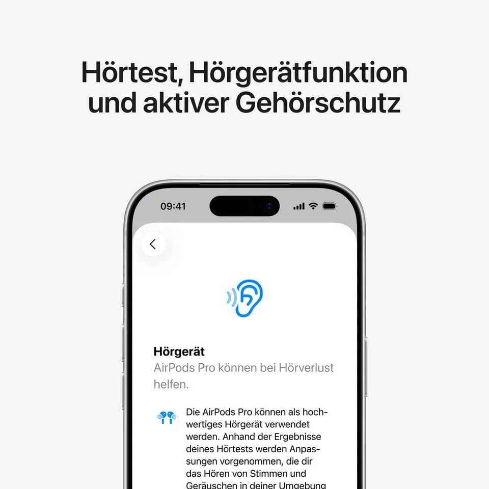 Apple AirPods Pro 3 wireless In-Ear-Kopfhörer (Active Noise Cancelling (ANC), Transparenzmodus, True Wireless, kompatibel mit Siri, Siri, Bluetooth) - Thumbnail 5