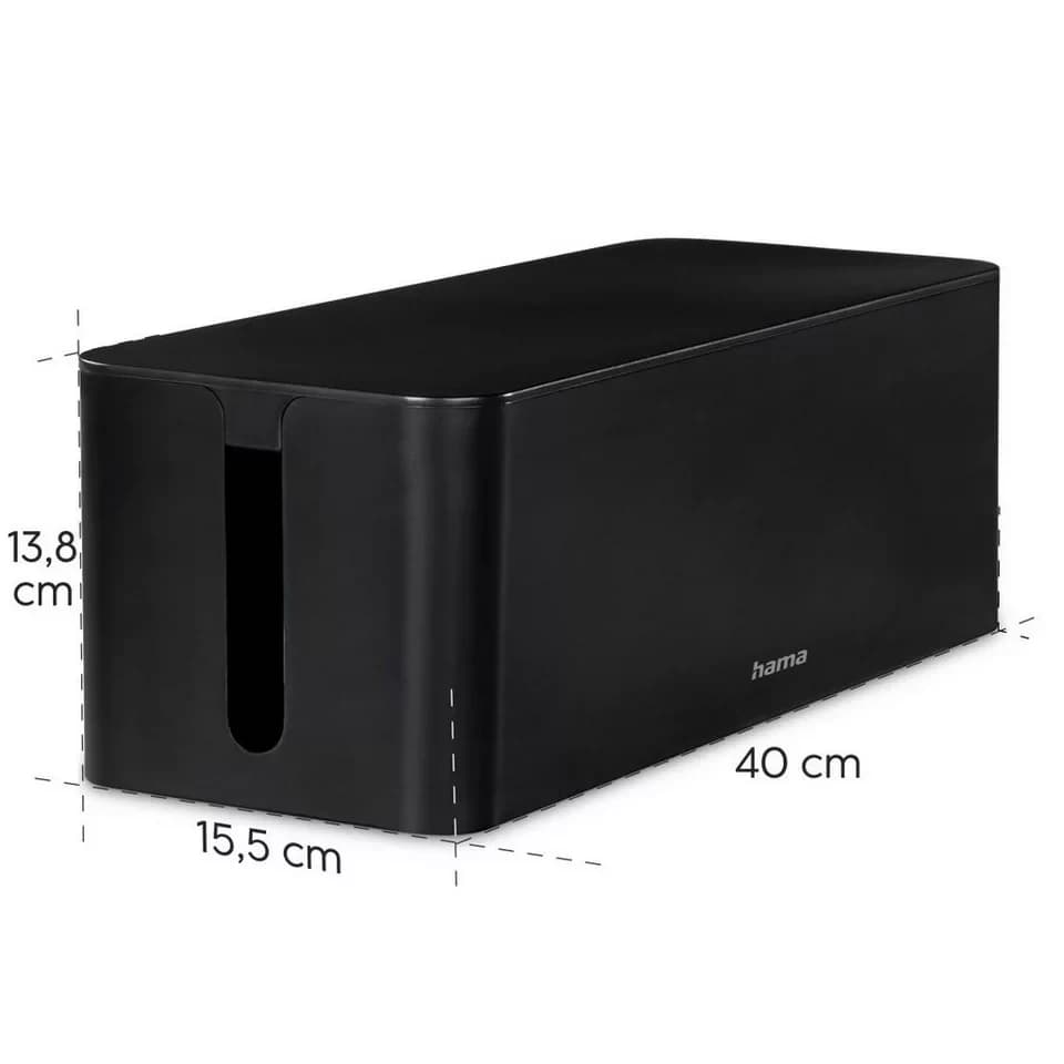 Hama Kabelbox Kabelbox für Standard 6er Steckdosenleisten, Stecker, Kabel, Ladegerät, (1-tlg), Schlichtes Design, Schreibtisch, Tisch, große Aufbewahrungsbox - Thumbnail 4