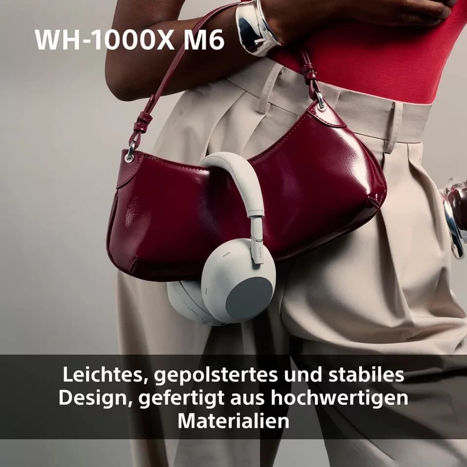 Sony WH-1000XM6 Premium Noise Cancelling Wireless Over-Ear-Kopfhörer (Freisprechfunktion, Multi-Point-Verbindung, Noise-Cancelling, Transparenzmodus, Wireless-Audio-Streaming, integrierte Steuerung für Anrufe und Musik, A2DP Bluetooth, Bluetooth, HFP, HSP, AVRCP Bluetooth, Kabellose Over Ear Kopfhörer mit Sony’s bestem Noise Cancelling) - Thumbnail 3