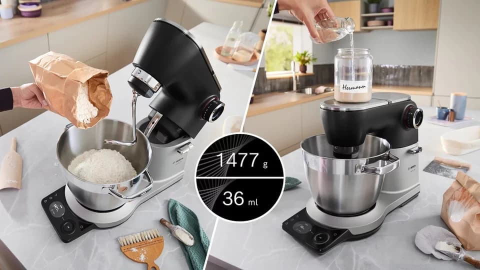 BOSCH Küchenmaschine Serie 8, MUMS8ZS22, XL 6 L Edelstahlschüssel, Waage, 1800 W, 9,6 l Schüssel, ToGo Mix-/ Trinkbecher, Timer, Vollmetallgehäuse, Durchlaufschnitzler - Thumbnail 8