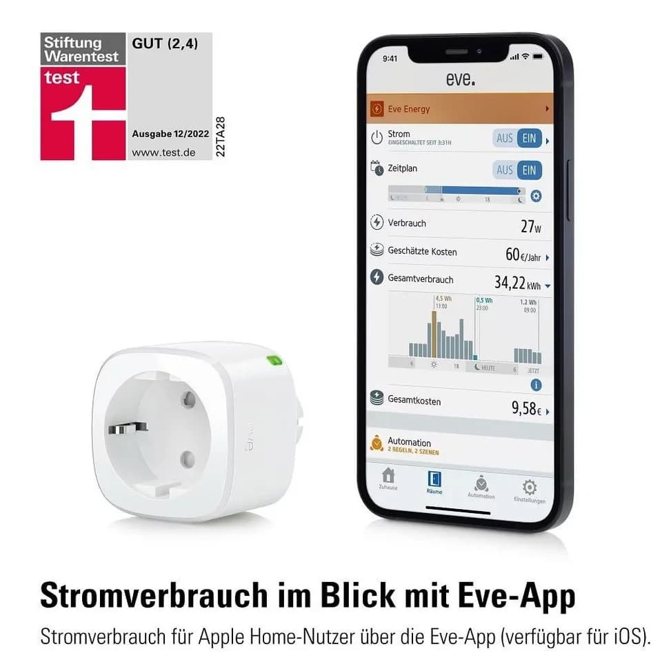 EVE Steckdose Eve Energy-Smarte Steckdose mit Verbrauchsmessung (Matter), 1-St., unterstützt Matter - Thumbnail 8