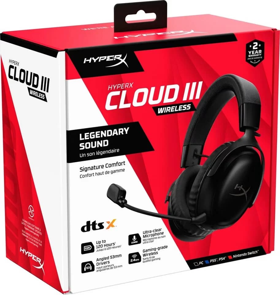 HyperX Cloud III Wireless Gaming-Headset (Geräuschisolierung, Wireless) - Thumbnail 9