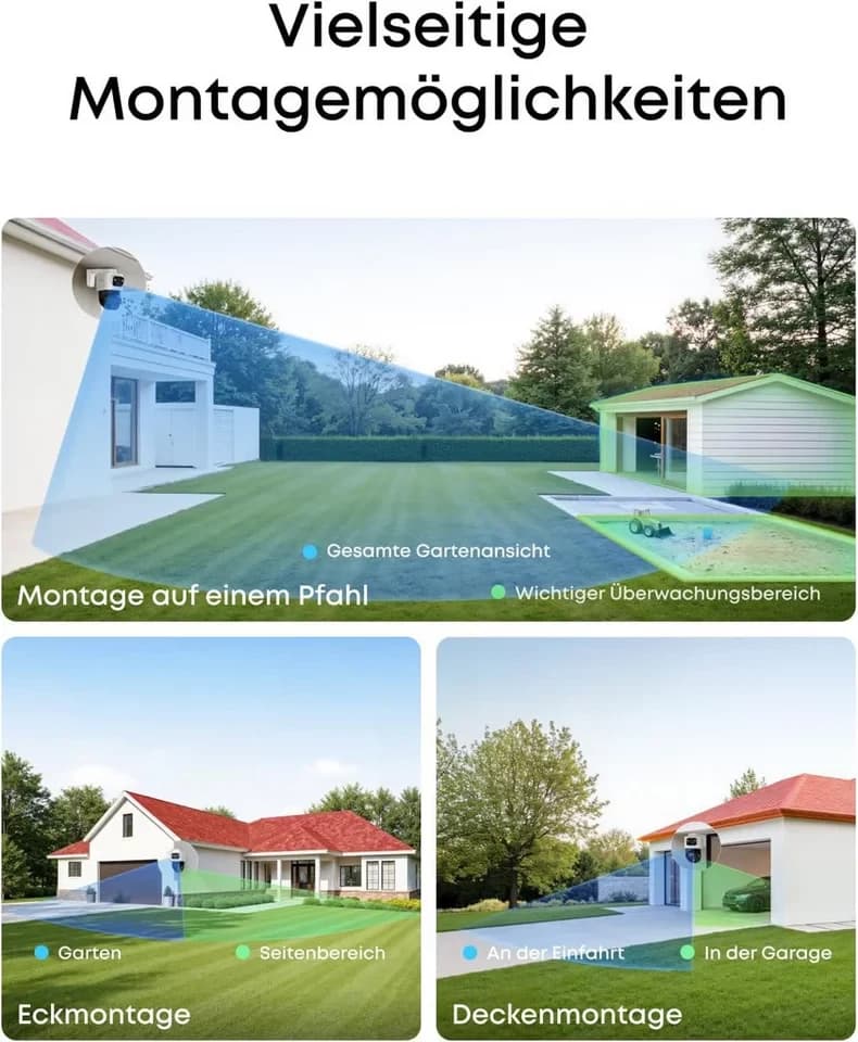 eufy Security IP-Überwachungskamera eufy PoE NVR Security System S4 Max, 3-Linsen Bullet-PTZ-Kameras (1-tlg., 4*PoE NVR Security System S4 Max, KI Auto-Framing&Tracking, Farbnachtsicht, Stroboskop) - Thumbnail 5