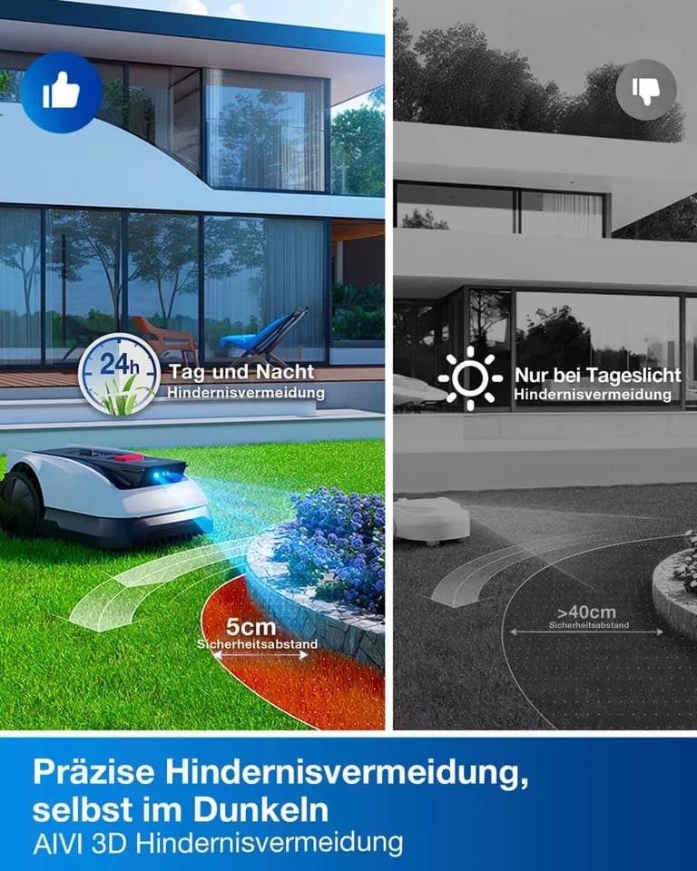 ECOVACS Rasenmähroboter GOAT O800 RTK, bis 800 m² Rasenfläche, (Packung), Steuerung per App, LiDAR-Enhanced RTK Navigation; Grundfarbe: weiß - Thumbnail 7