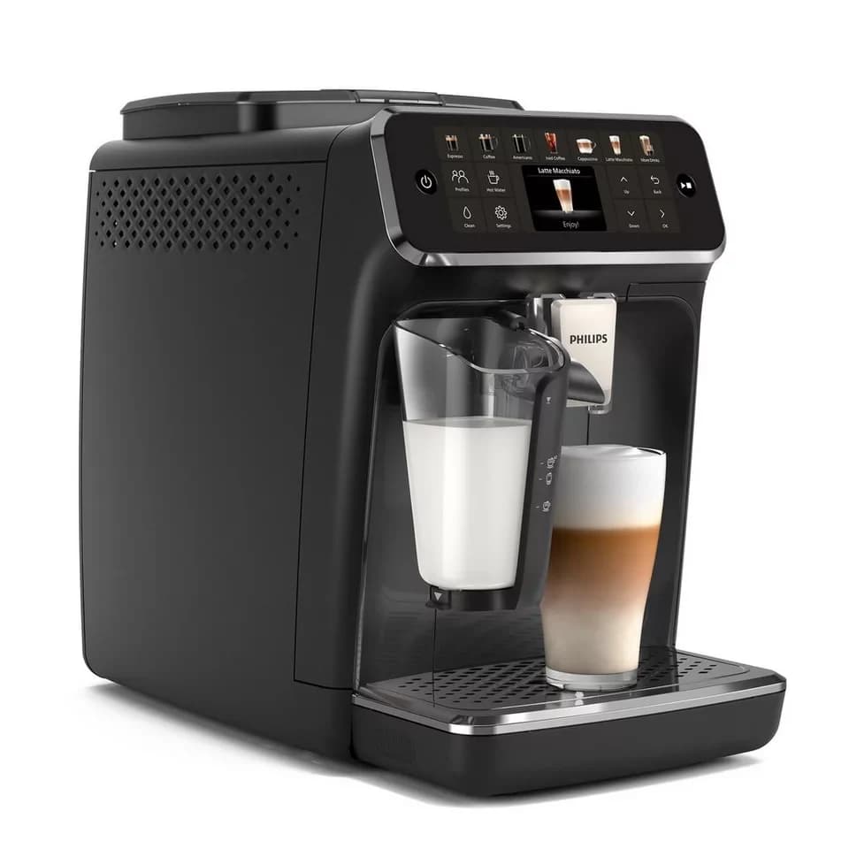 Philips Kaffeevollautomat EP4441/50 4400 Series, 12 Kaffeespezialitäten (heiß oder eisgekühlt), LatteGo-Milchsystem, SilentBrew Technologie