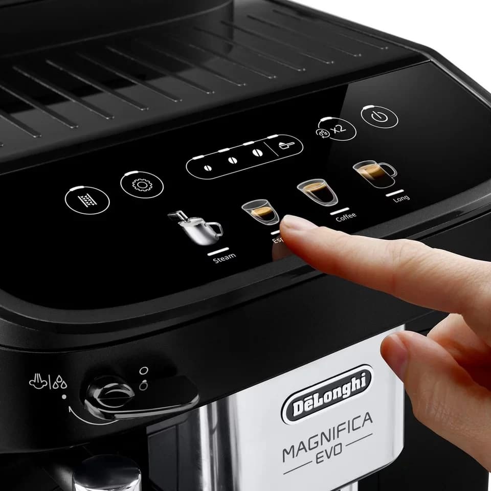 De'Longhi Kaffeevollautomat Magnifica Evo ECAM290.21.B - 4 Rezepte, mit Milchschaumdüse, schwarz, Intuitives Bedienfeld, manuelle Dampflanze, Aroma-Funktion - Thumbnail 3