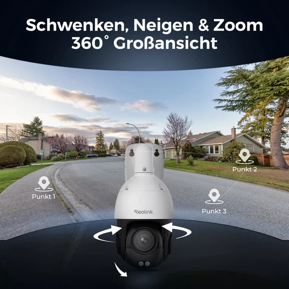 Reolink Überwachungskamera RLC-823S2 - 4K PTZ PoE-Kamera (Außenbereich, 4K UHD, 16X Optischer Zoom, 360° Auto-Tracking, Farbnachtsicht) - Thumbnail 2