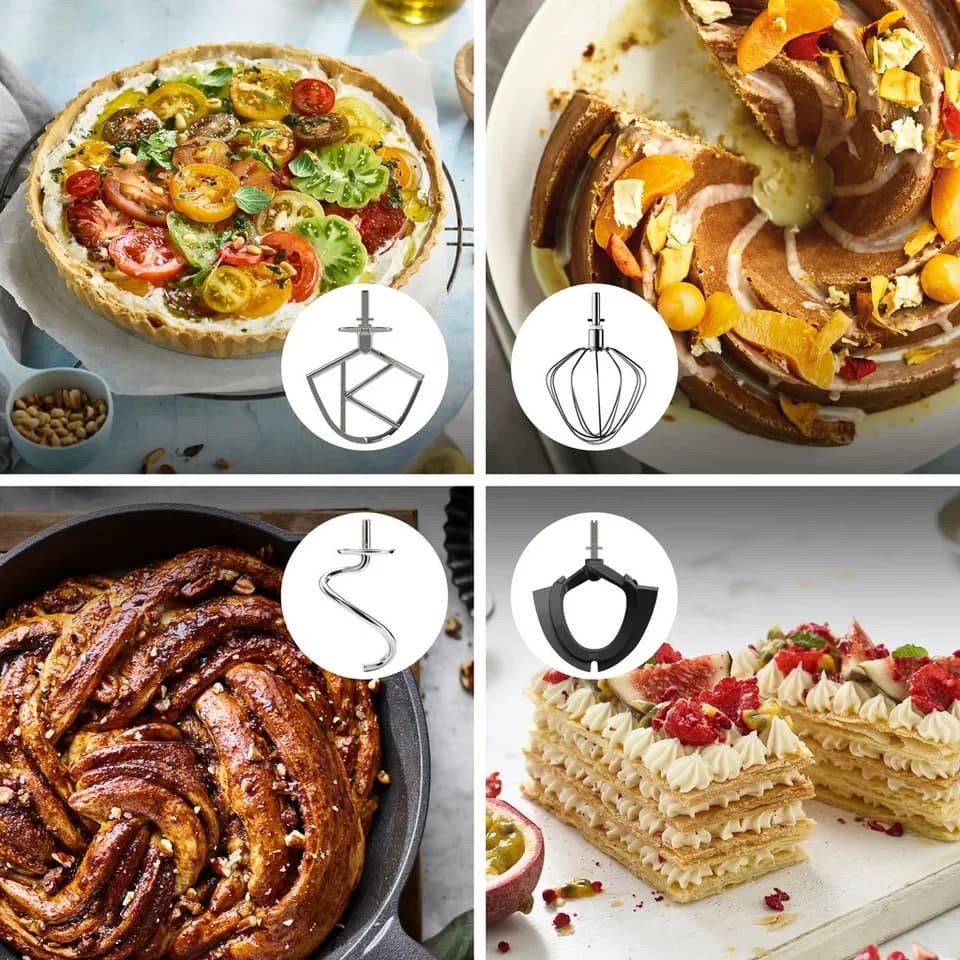KENWOOD Küchenmaschine Titanium Chef Baker KVC85.594SI, 1200 W, 5 l Schüssel, inkl. umfangreiches Zubehör, mit integrierter EasyWeigh Waage - Thumbnail 5