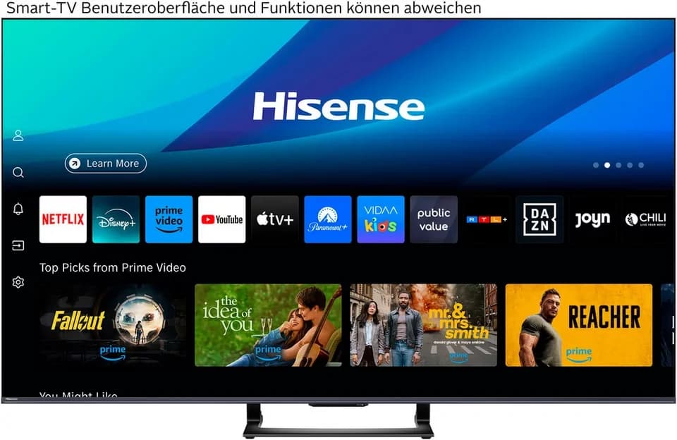 Hisense 65U7Q QLED Mini LED-Fernseher (164 cm/65 Zoll, 4K Ultra HD, Smart-TV, 4K UHD Mini LED) - Thumbnail 2