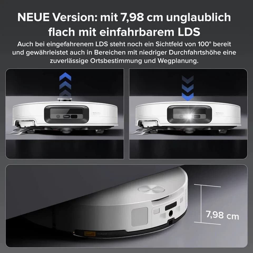 Roborock Nass-Trocken-Saugroboter Roborock Saros 10 Saugroboter mit Dual Anti-Tangle System & Dock Weiß, mit Beutel, AdaptiLift™ Chassis als Branchenpremiere - Thumbnail 2