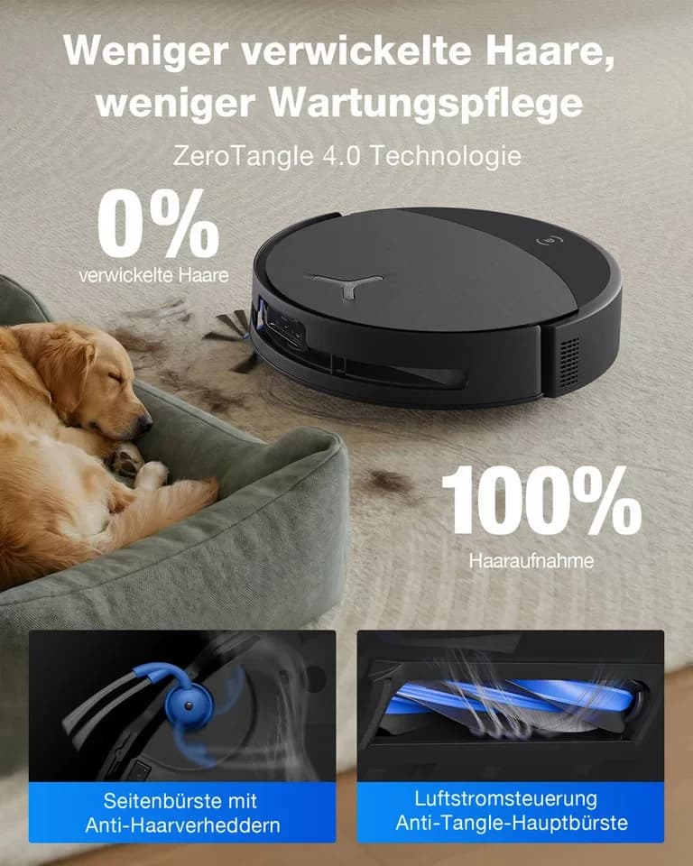 ECOVACS Nass-Trocken-Saugroboter DEEBOT T90 PRO OMNI (Black), 65 W, mit Beutel, Saug-und Wischroboter mit All-in-One Station und 30.000 Pa Saugkraft - Thumbnail 4