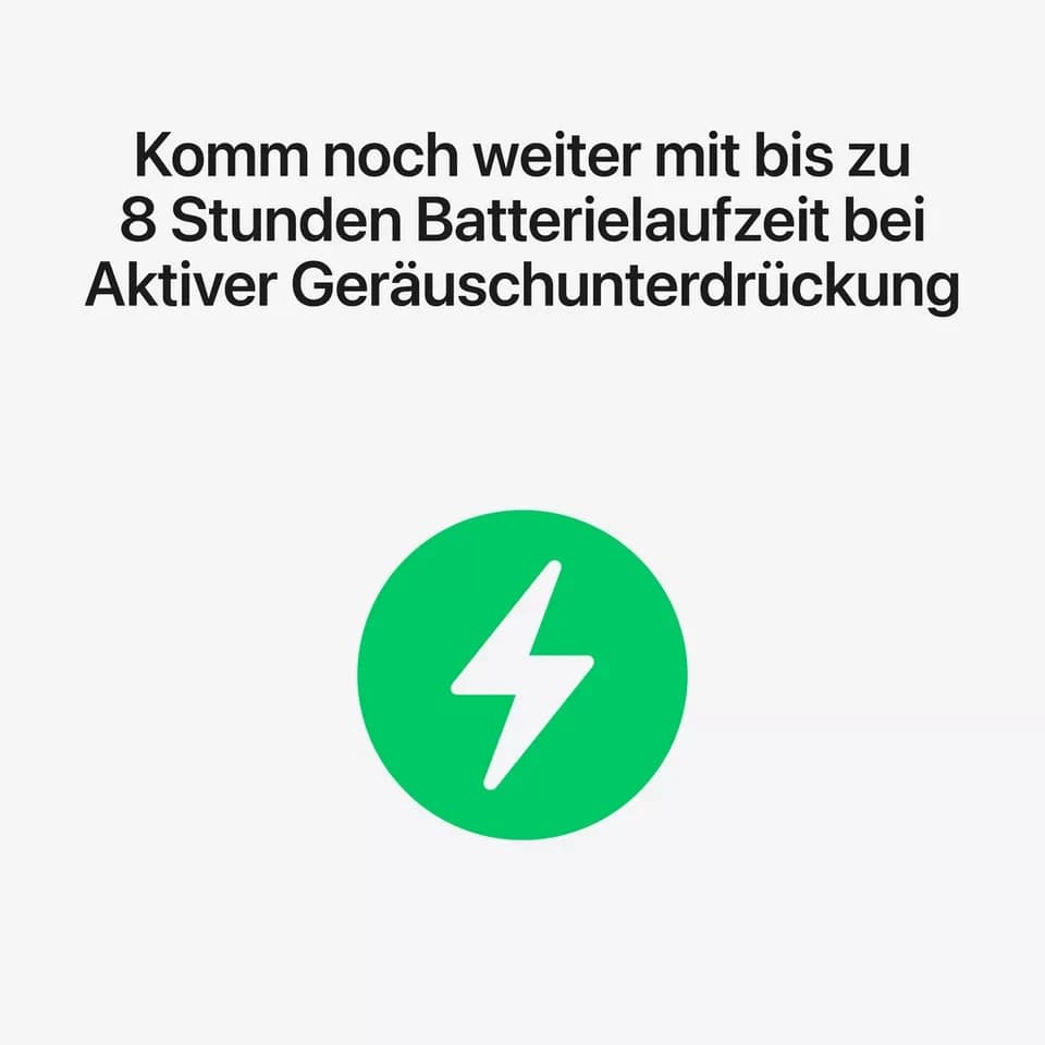 Apple AirPods Pro 3 wireless In-Ear-Kopfhörer (Active Noise Cancelling (ANC), Transparenzmodus, True Wireless, kompatibel mit Siri, Siri, Bluetooth) - Thumbnail 8