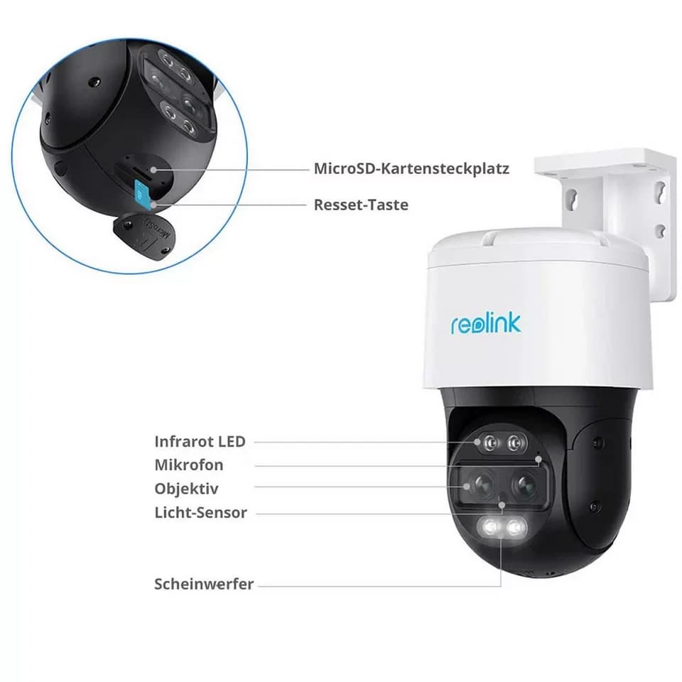 Reolink Überwachungskamera Trackmix Series P760 intelligente 4K PoE PTZ-Kamera (mit zwei Objektiven, 6x Hybridzoom und Nachverfolgung, intelligente Personen-, Fahrzeug- und Haustiererkennung, 2-Wege-Audio) - Thumbnail 6