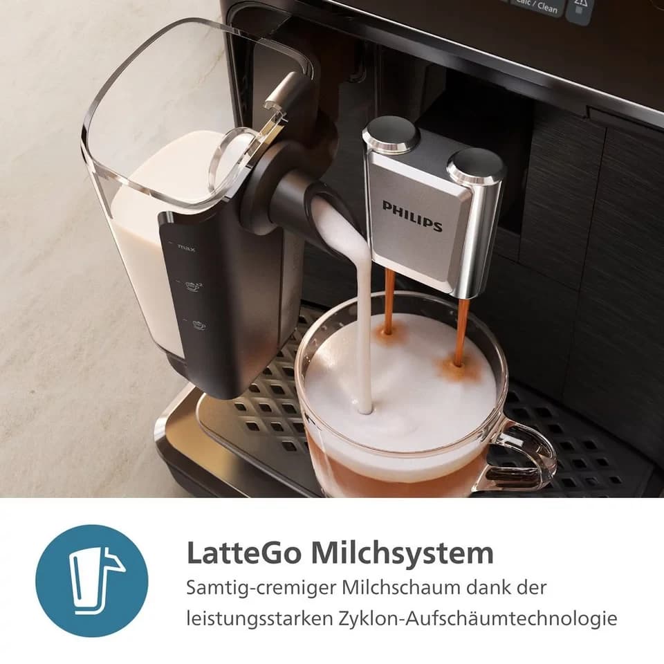Philips Kaffeevollautomat EP2333/40 2300 Series, 4 Kaffeespezialitäten, mit LatteGo-Milchsystem - Thumbnail 4