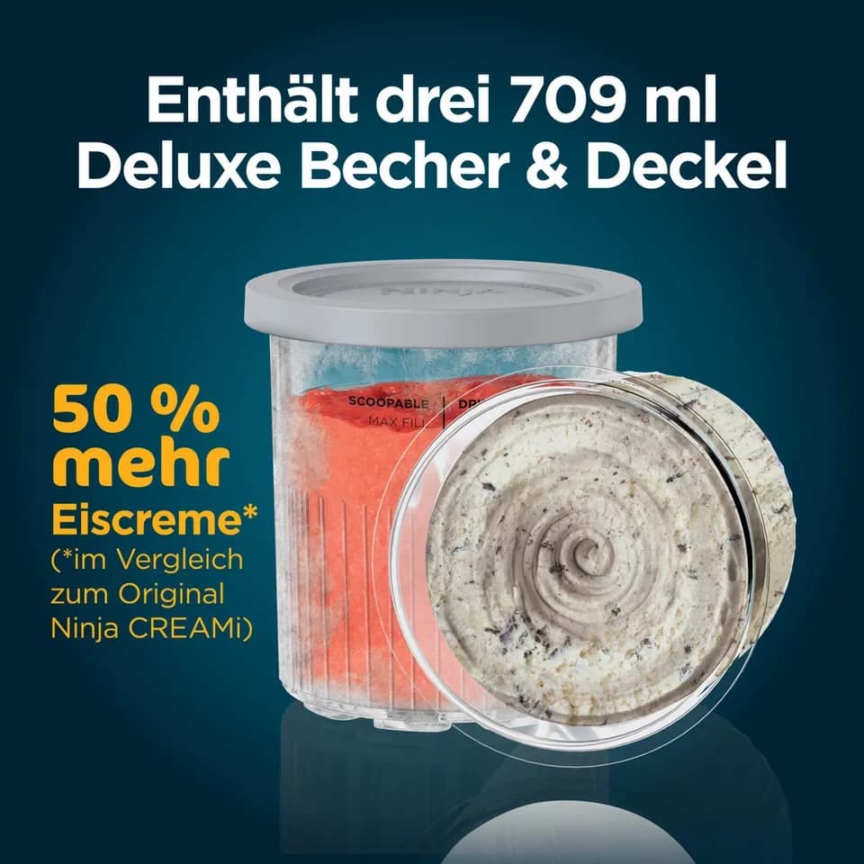 NINJA Eismaschine NC501EU Creami Deluxe, 10-in-1 Eis-und Eisgetränkmaschine, 800 W - Thumbnail 5