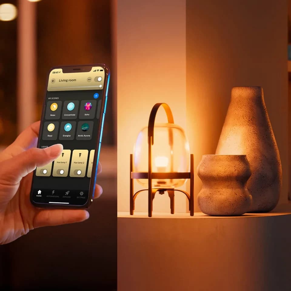 Philips Hue LED-Leuchtmittel White Ambiance 810lm smarte Lampe, E27, 2 St., Farbwechsler, Vollspektrumlicht 1000K-20000K - Thumbnail 7