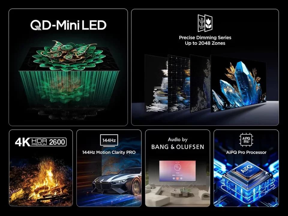 TCL 65C7K LED-Fernseher (164 cm/65 Zoll, 4K Ultra HD, Smart-TV, Google TV, 4K QD-Mini LED, 144Hz, Bang & Olufsen, Dolby Atmos, Google TV) - Thumbnail 3