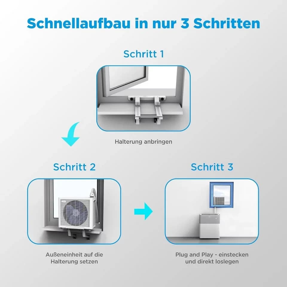 Midea Luftkühler Midea PortaSplit Mobiles Split-Klimagerät 12.000 BTU Kühlen & Heizen, Fernbedienung, Kühlen und Heizen - Thumbnail 5