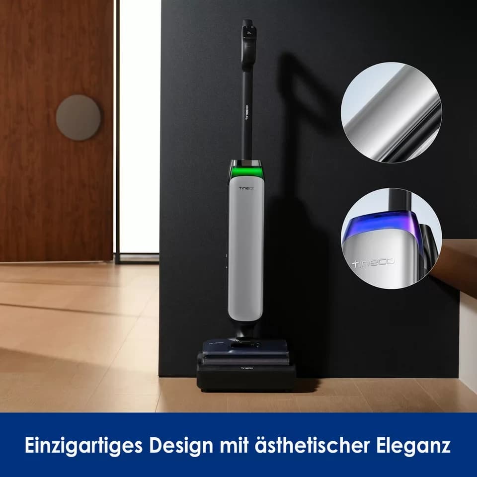 Tineco Nass-Trocken-Sauger Floor One S9 Artist Premium, 180° Grad Neigungswinkel, Selbstantrieb, 230 W, beutellos, 50 Min Akku, Automatische Anpassung der Saugleistung, Selbstreinigung - Thumbnail 4