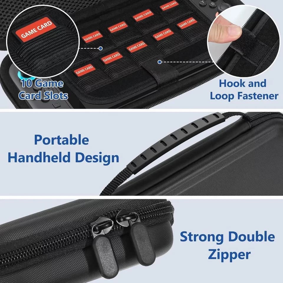 ibettertec 14-in-1-Zubehörset Kompatibel mit Nintendo Switch 2 Nintendo-Controller (Nintendo Switch 2 Zubehör Spielekonsolen-Tasche, NintendoSchutzhülle mit Displayschutz, für Switch Konsole und Zubehör) - Thumbnail 4