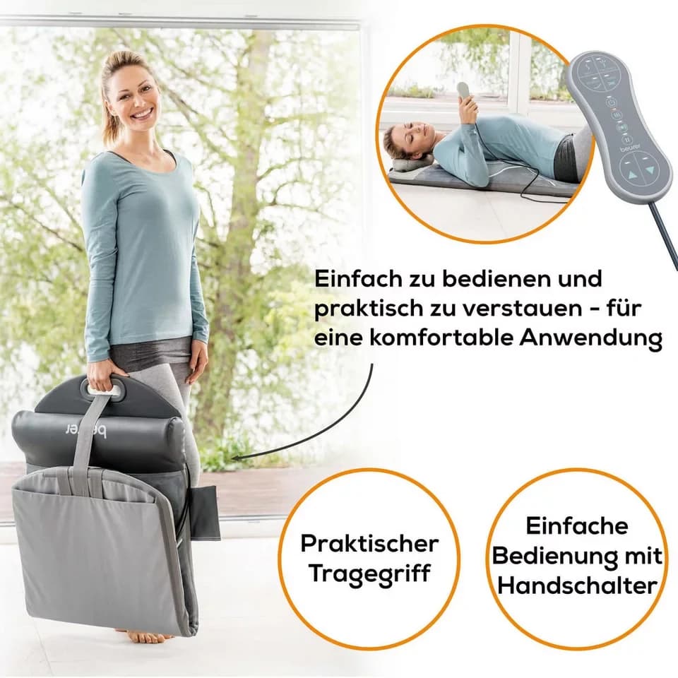 BEURER Massagematte MG 280 Yoga-& Stretchmatte zum Dehnen & Stretchen, 7 Luftkammern zur Imitation von Yoga- & Dehnübungen, mit Wärmefunktion - Thumbnail 3