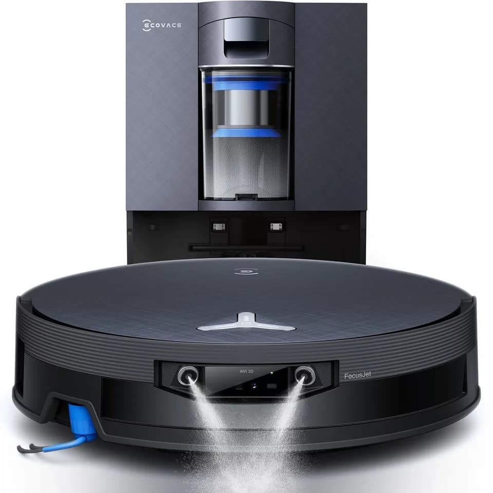 ECOVACS Nass-Trocken-Saugroboter DEEBOT X12 OmniCyclone, FocusJet-Technologie, 110 W, beutellos, 25cm, Wischrolle, OmniCyclone Station (beutellos), Haustierfreundlich