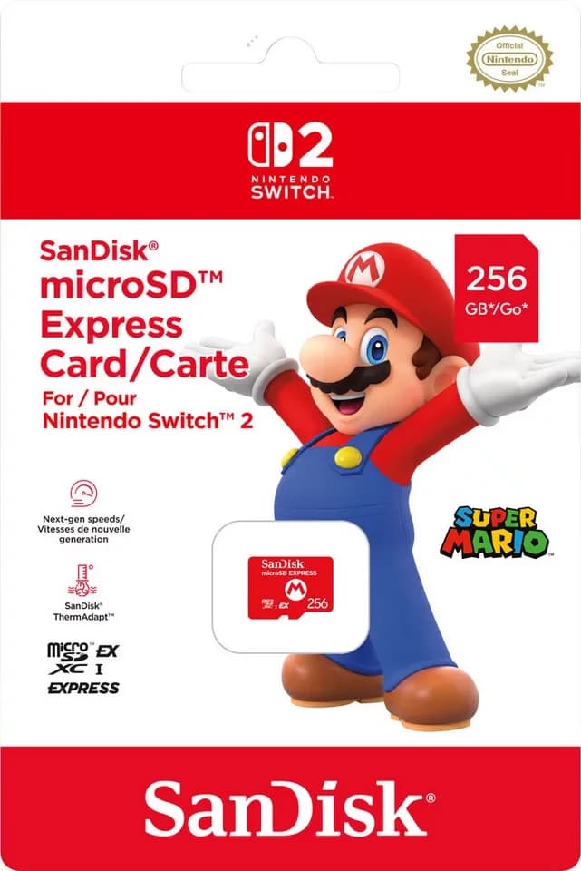 Nintendo Switch 2 microSDXC EXPRESS 256 GB (Mario Design) Speicherkarte (256 GB) - Thumbnail 2
