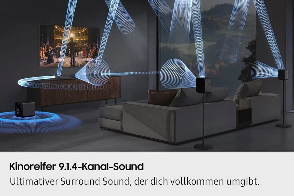 Samsung HW-Q935GF Q-Soundbar Soundbar 9.1.4 (Bluetooth, WLAN (WiFi), 40 W, 9.1.4-Kanal Subwoofer & Rücklautsprecher, Kabellos Dolby Atmos, DTS:X) - Thumbnail 7
