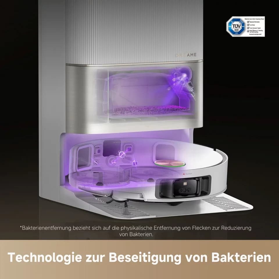 Dreame Saugroboter mit Wischfunktion Dreame X50 Ultra Complete, 20.000 Pa Saugkraft, mit Beutel, Hindernisüberwindung, einfahrbarer Laserturm - Thumbnail 8