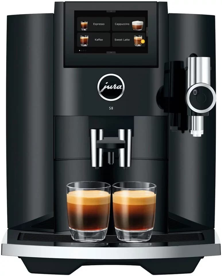 JURA Kaffeevollautomat 15482 S8 (EB), Piano Black, 27 Spezialitäten, Touch, Sweet Foam & Sirupaufsatz - Thumbnail 3