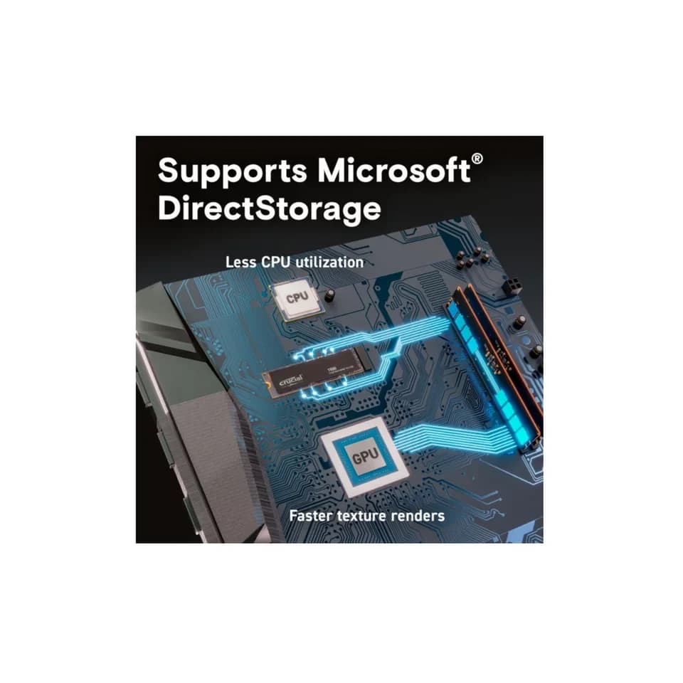 Crucial T500 1 TB interne SSD (1 TB) 7300 MB/S Lesegeschwindigkeit, 6800 MB/S Schreibgeschwindigkeit - Thumbnail 7