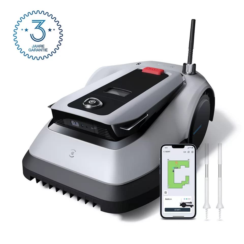ECOVACS Rasenmähroboter GOAT G1-800 Grey, bis 800 m² Rasenfläche, (Set), mit intelligenter 3D-Hindernisvermeidung; Grundfarbe: grau