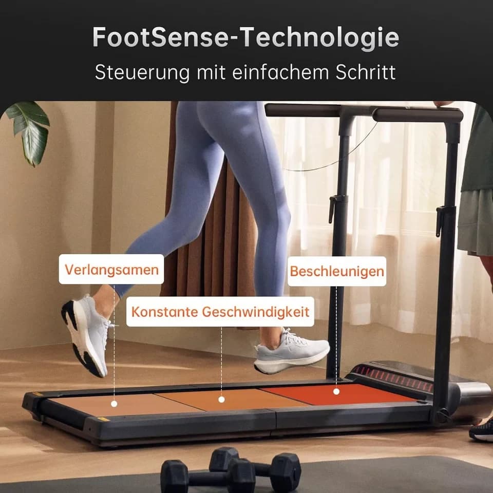 Kingsmith Laufband WalkingPad R3 Hybrid+ Klappbares Laufband, App Steuerung,Doppelfalttechnik,Manueller&automatischer Modus,1-12km/h - Thumbnail 9