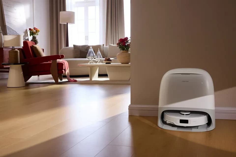 Roborock Saugroboter Qrevo Curv 5A1, mit Wischfunktion, automatisches Entleeren, 66 W, beutellos, Auffüllen intensiver und Moppwäsche bei 75 °C. - Thumbnail 2