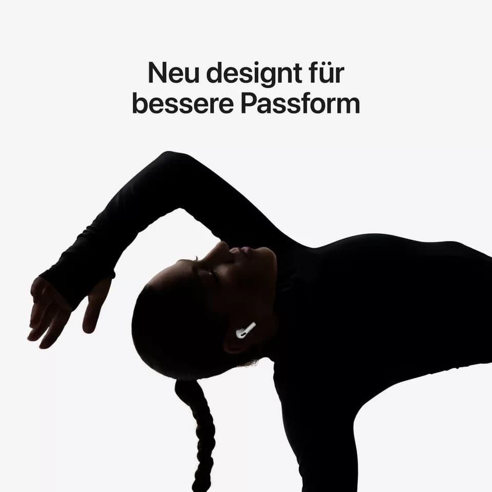 Apple AirPods Pro 3 wireless In-Ear-Kopfhörer (Active Noise Cancelling (ANC), Transparenzmodus, True Wireless, kompatibel mit Siri, Siri, Bluetooth) - Thumbnail 6
