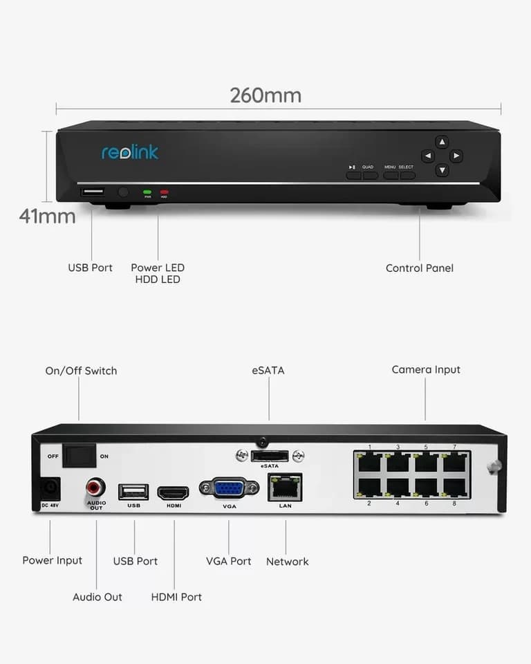 Reolink Überwachungskamera RLK8-800B4-A 4K 8CH PoE (Set, 24/7Aufzeichnung) - Thumbnail 3