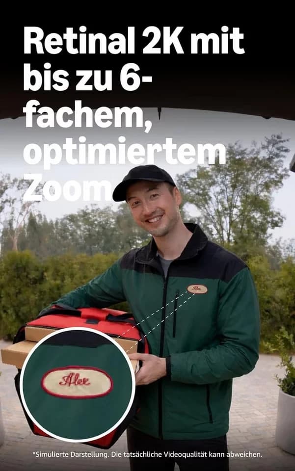 Ring Smart Home Türklingel Battery Video Doorbell 2K (Neuste Generation) (Außenbereich, WLAN, Akku-Videotürklingel, Kabellose Türklingel-Kamera, Retinal 2K, 6x-Zoom) - Thumbnail 3