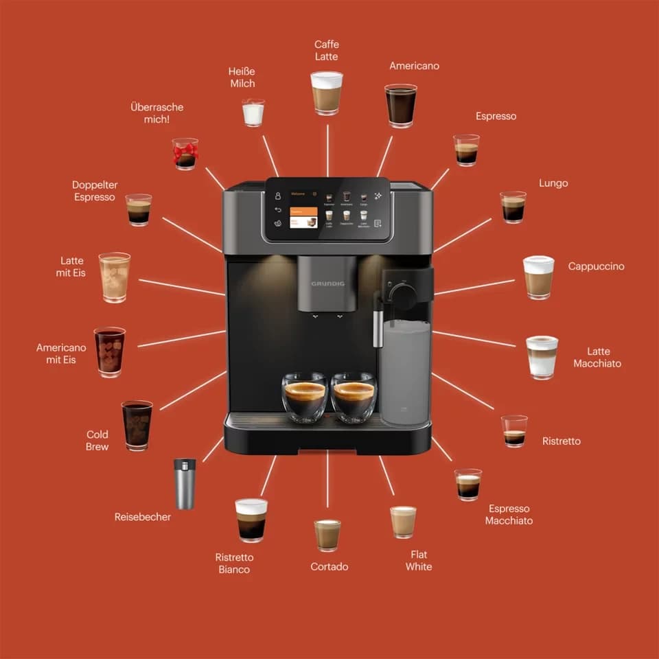 Grundig Kaffeevollautomat KVA 8230, Kaffeevollautomat mit App, 50+ Getränken & 19 Bar - Thumbnail 10