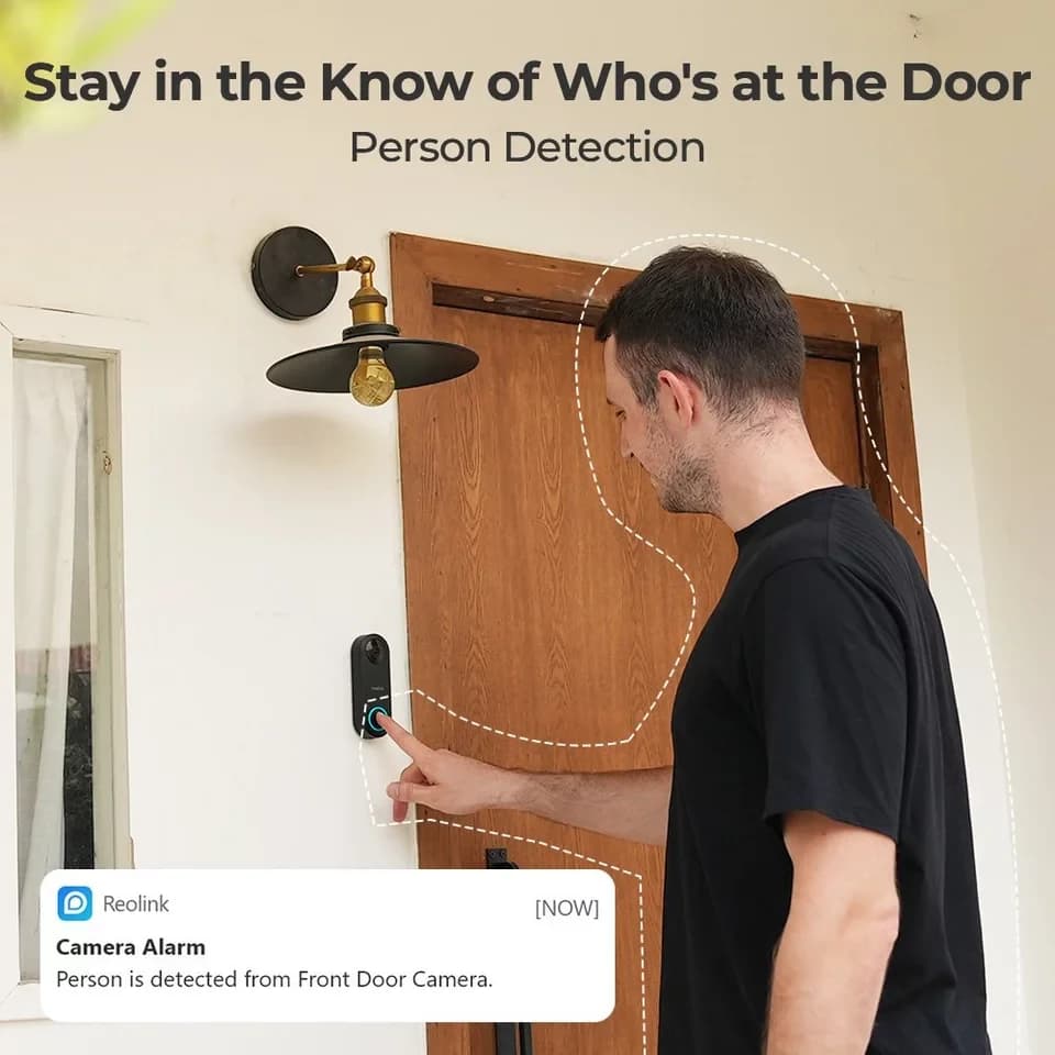 Reolink Smart Home Türklingel Video Doorbell PoE 5MP (Außenbereich, Gegensprechfunktion,180° Ultraweitwinkel,Personenerkennung,IP65) - Thumbnail 4