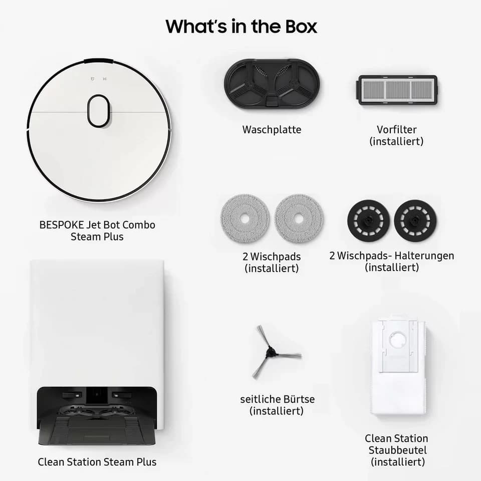 Samsung Saugroboter mit Wischfunktion VR7MD96B14G/WD, 70 W, BESPOKE Jet Bot Combo Steam Plus - Thumbnail 4