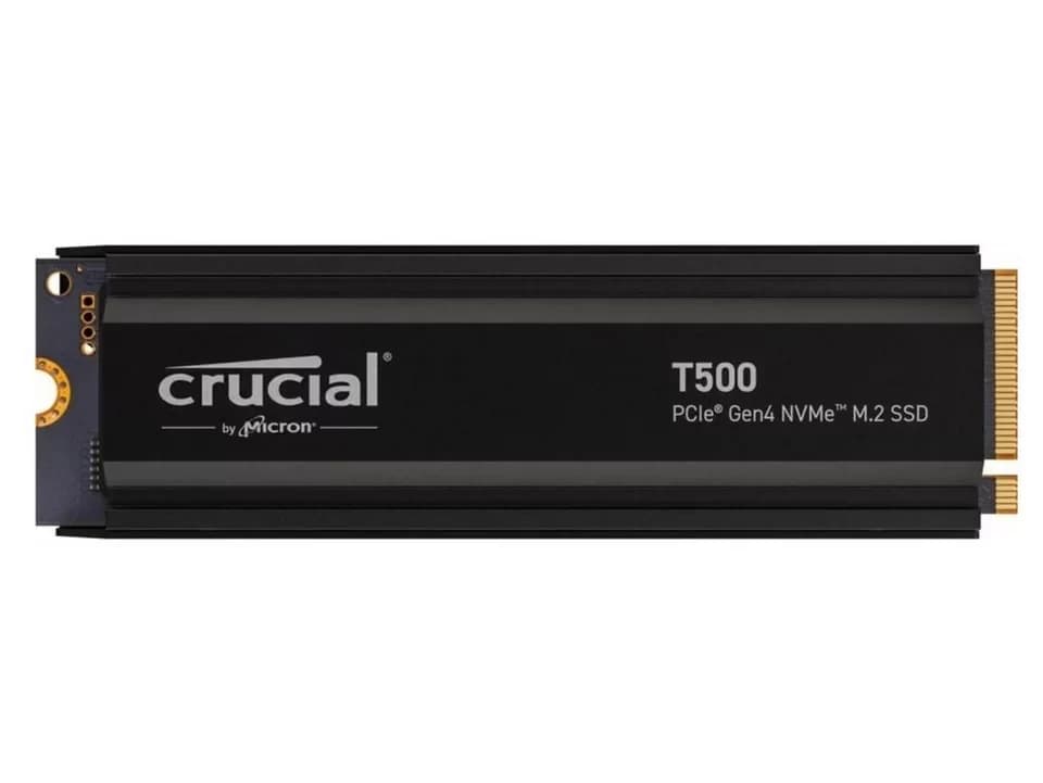 Crucial T500 2TB SSD PS5 M.2 2280 PCIe 4.0 NVMe Kühlkörper interne SSD (2 TB) M.2" 7400 MB/S Lesegeschwindigkeit, 7000 MB/S Schreibgeschwindigkeit, Integrierter Heatsink, DirectStorage, TLC NAND, PS5-kompatibel