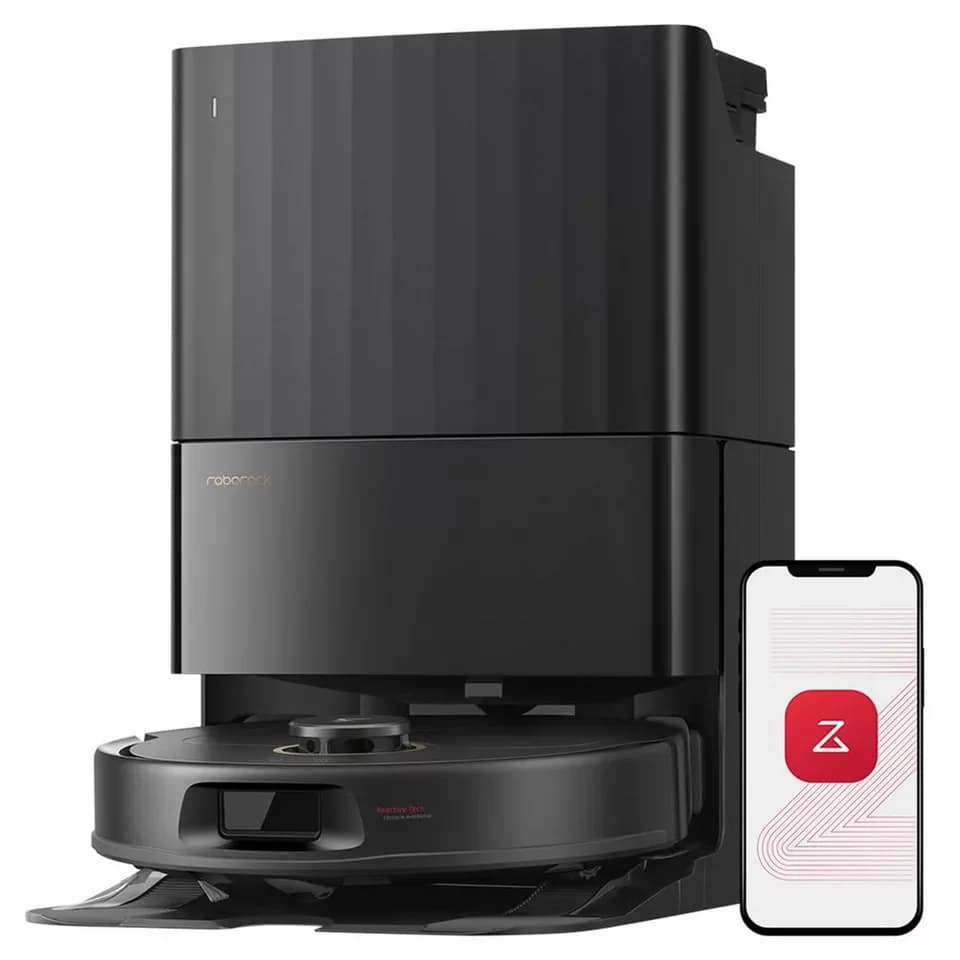 Roborock Saugroboter Qrevo S5V, FlexiArm Mopp(Upgrade von Qrevo/S7 Pro Ultra), 60 W, 12000Pa Saugkraft, 100% Haar-Entfernungsrate, 0% Verhedderung, Multifunktionales Dock, Reactive Tech-Hindernisvermeidung, PreciSense-LiDAR-Navigation