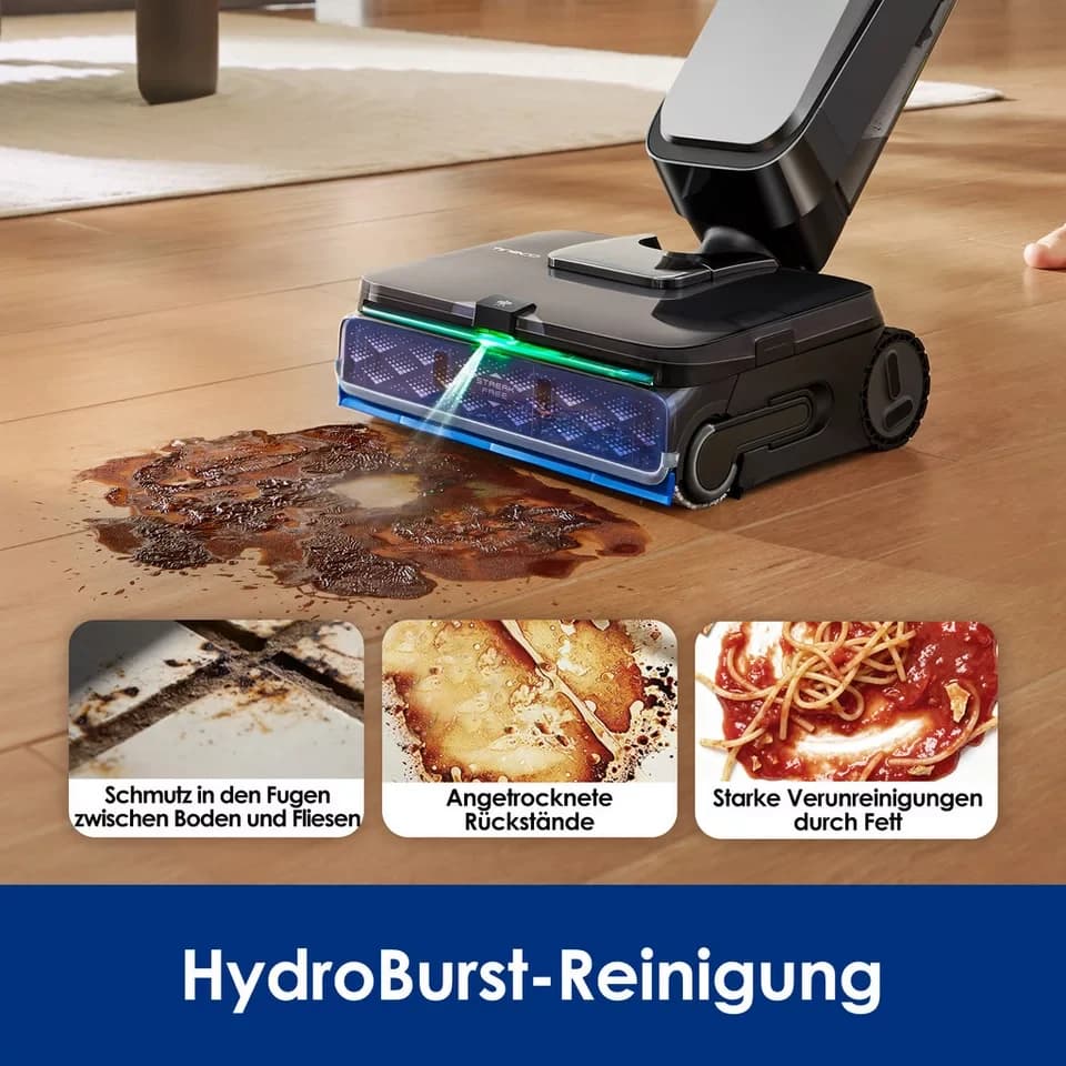 Tineco Nass-Trocken-Sauger FLOOR ONE S9 Scientist Complete, mit Wasserstrahl und Gummiabzieher, 230 W, bis zu 80min Akkulaufzeit, 85° Grad Trocknung, Selbstantrieb - Thumbnail 2