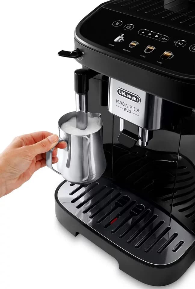 De'Longhi Kaffeevollautomat Magnifica Evo ECAM290.21.B - 4 Rezepte, mit Milchschaumdüse, schwarz, Intuitives Bedienfeld, manuelle Dampflanze, Aroma-Funktion - Thumbnail 2