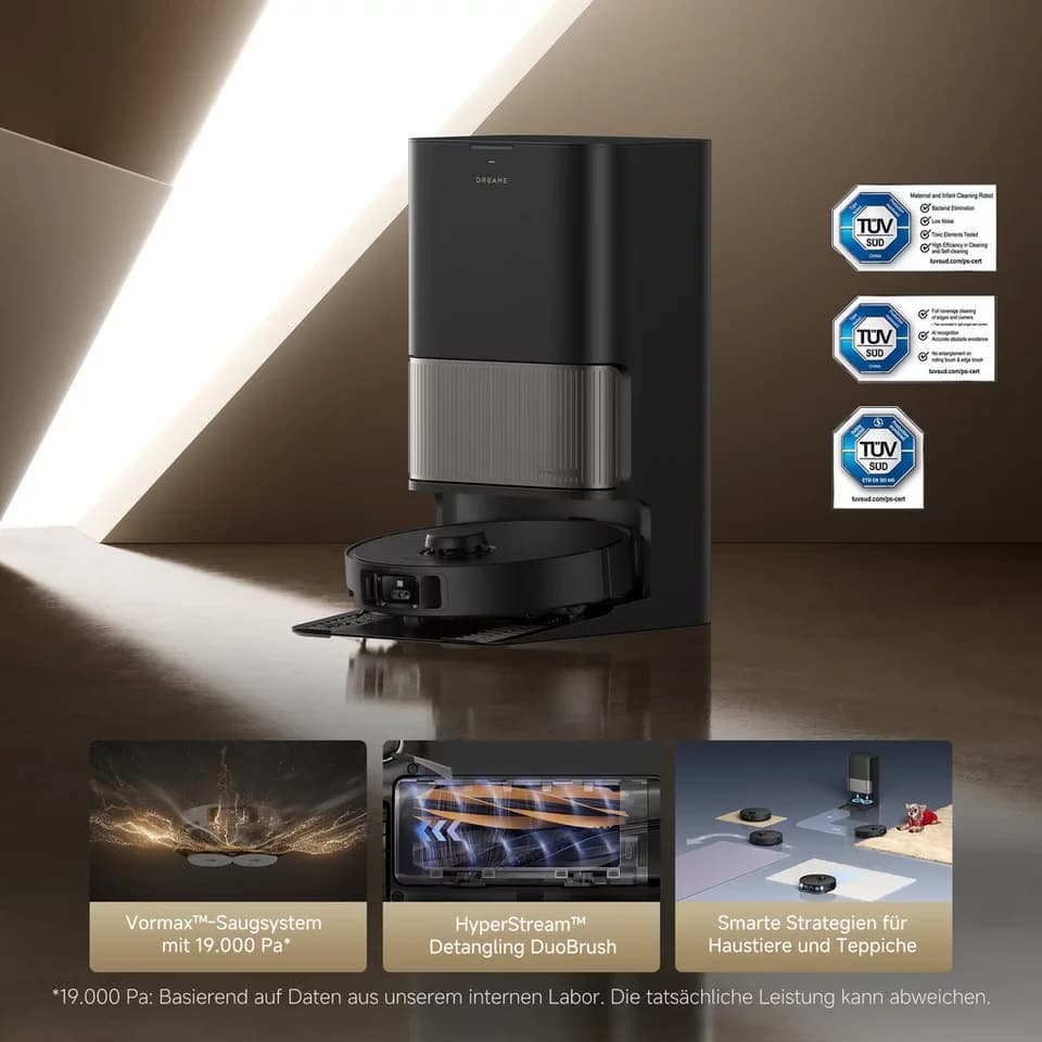 Dreame Saugroboter mit Wischfunktion L40s Pro Ultra, 600 W, 19.000Pa Saugkraft, Hindernisüberwindung (bis zu 4cm), Kamera mit KI - Thumbnail 3