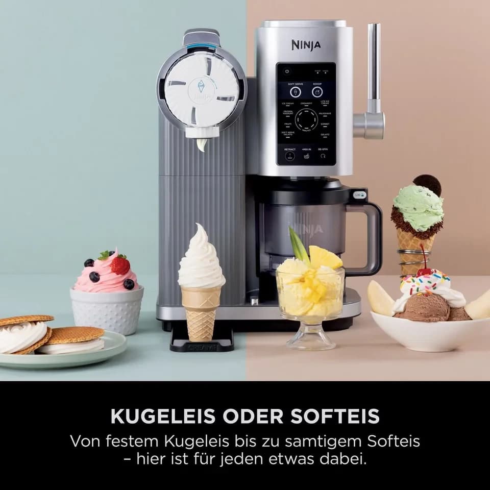 NINJA Eismaschine Ninja CREAMi Scoop & Swirl 13-in-1 Softeis- und Eismaschine NC701EU, 0,48 l, Softeis & Eismaschine NC701EU - Thumbnail 5