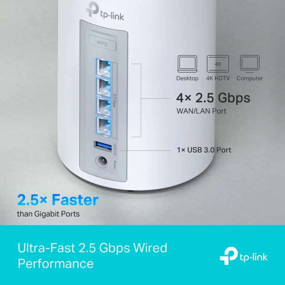 tp-link TP-Link Deco BE65(2-pack) BE9300 Whole Home Mesh Mobiler Router - Thumbnail 7